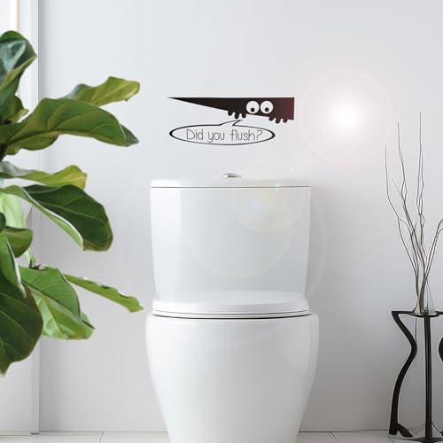 Did You Flush Toilet Seat Stickers - 2 Pack Funny Bathroom Decals