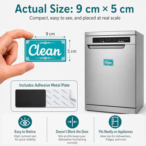 Magnetic Clean Dirty Dishwasher Magnet Sign | Kitchen Organizer