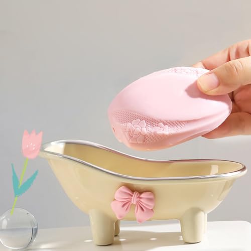 5.5" Mini Bathtub Soap Dish - Self-Draining Holder for Bathroom