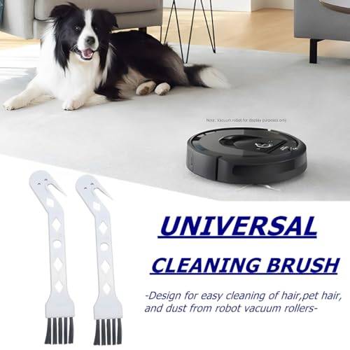 2-Pack White Handheld Vacuum Cleaning Brush for Hair & Dust