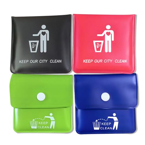 Jeuristic Portable Pocket Ashtray Pouch - Fireproof & Smell Proof (4 Pack)