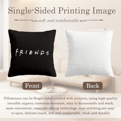 Kiyza 18x18 Inch Decorative Pillow Cover - Friend Print Cushion Case