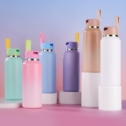 Fijinhom 12oz Kids Insulated Water Bottle - BPA-Free Stainless Steel, White