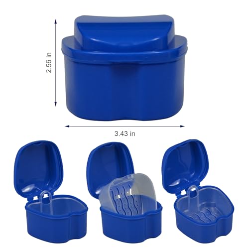 Denture Bath Box Cup with Strainer Basket for Retainers and Mouth Guards