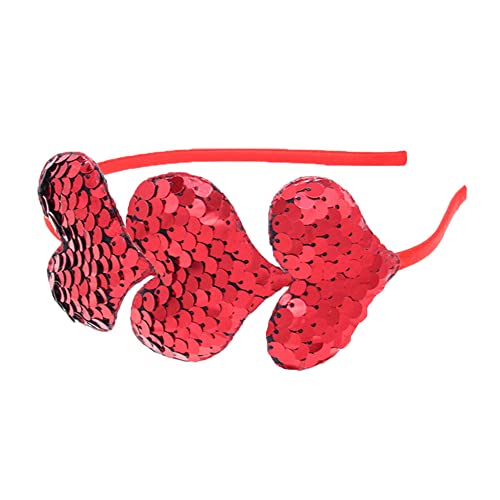 Valentine Glitter Heart Headband Red Non-Slip Hair Accessory