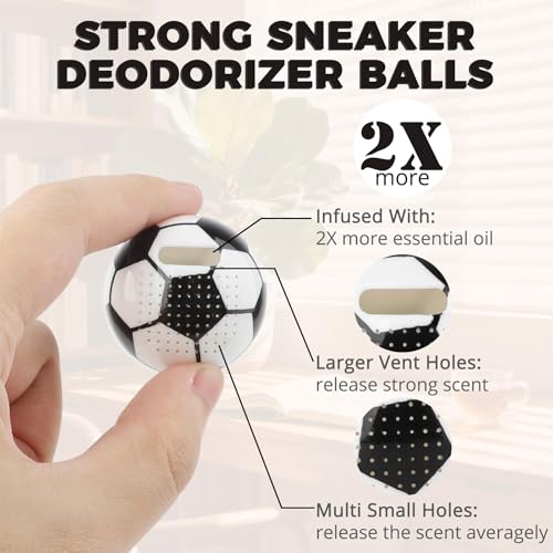 Knixmax Shoe Deodorizer Balls - Fresh Linen Scent, 6 Pack Odor Eliminator