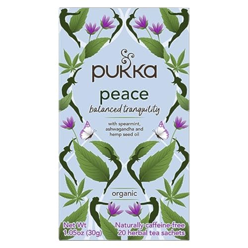 Pukka Peace Organic Herbal Tea Bags - 20 Count (Pack of 4)