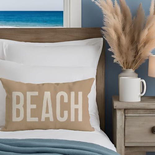 PANDICORN Summer Beach Throw Pillow Cover 12x20 Inch - Sand Beige