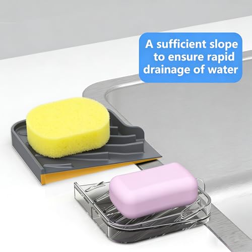 JIUBAR Self-Draining Kitchen Sponge Holder - 8" x 4" Heat-Resistant Tray