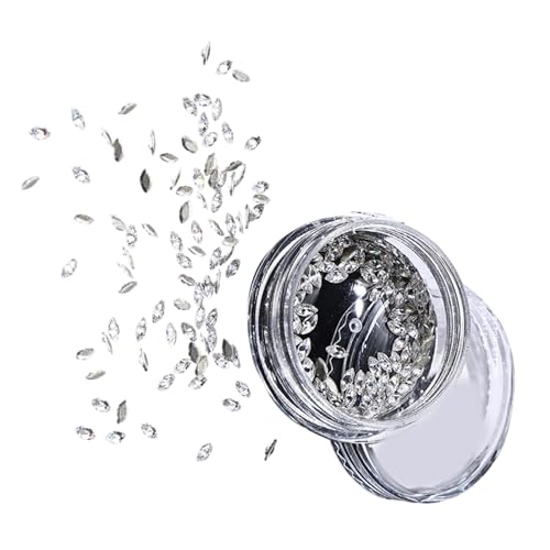 HEYZAKKA 50Pcs Mixed Zircon Crystal Nail Rhinestones Flatback 3D Gems