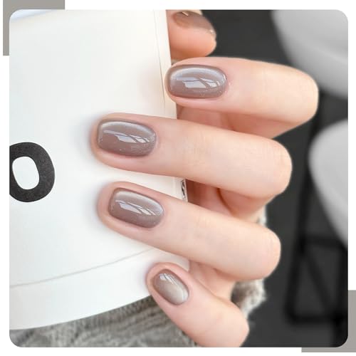 GAOY Glassy Cat Eye Gel Nail Polish Chestnut Brown 16ml with Magnet