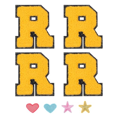 PATIKIL Iron On Chenille Letter R Patch 2.75 Inch Yellow