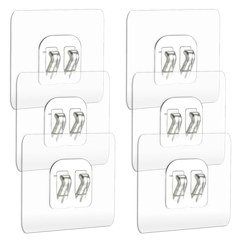 6PCS Waterproof Shower Caddy Adhesive Hooks – No Drill, Strong Hold
