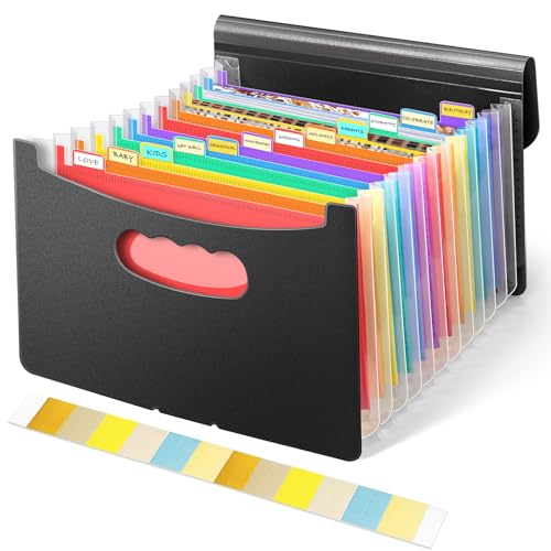 Vowcarol Greeting Card Organizer - Expandable Storage Box with 13 Pockets