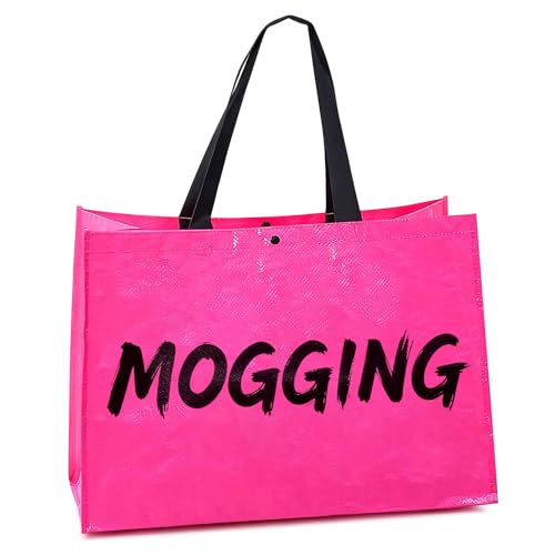 Heavy Duty Reusable Shopping Tote Bag for Women - Pink MOGGING