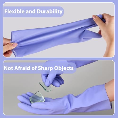 XL Reusable Colorful Dishwashing Gloves 4 Pairs - Waterproof Household Cleaning Gloves