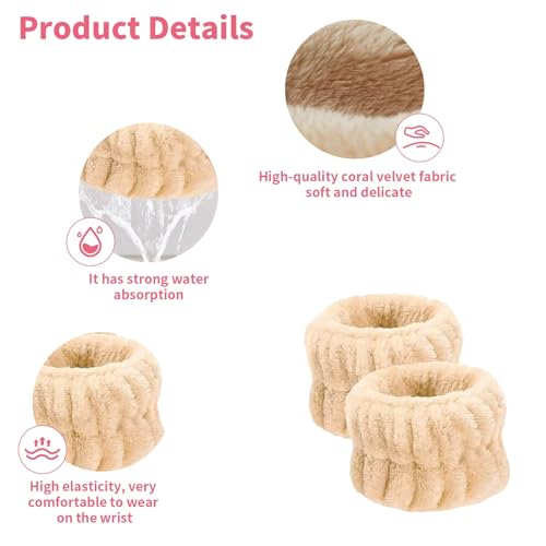 Microfiber Face Wash Wristbands 8-Pack Absorbent Spa Bands