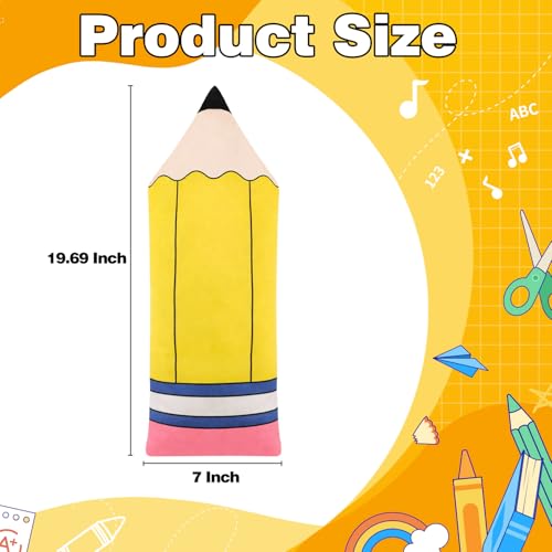 Cute Pencil Plush Pillow for Classroom & Home Decor - 19.69 Inches
