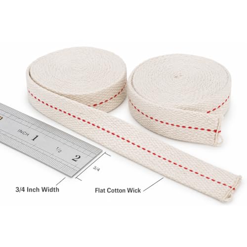 3/4 Inch Cotton Oil Lamp Wick, 13 Feet Replacement for Lanterns & Burners
