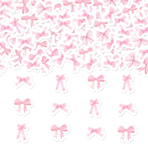 200pcs Pink Bow Confetti Decorations for Baby Shower & Weddings