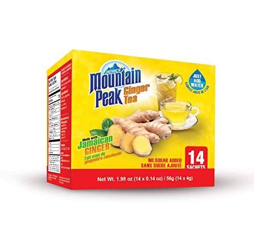 Jamaica Mountain Peak Unsweetened Instant Ginger Tea - 14 Sachets