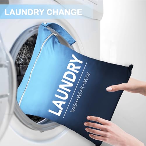 Sylfairy 2-Pack Waterproof Travel Laundry Bags, Black & Blue Wet Dry Bag