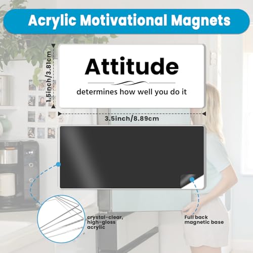 Inspirational Quote Fridge Magnets 3-Pack - Positive Affirmation Acrylic Locker Decor