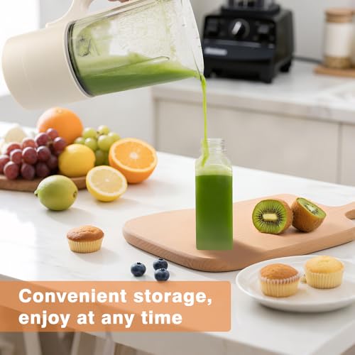 12oz Reusable Plastic Juice Bottles with Caps - Food Grade, Leak-Proof, 10 Pack