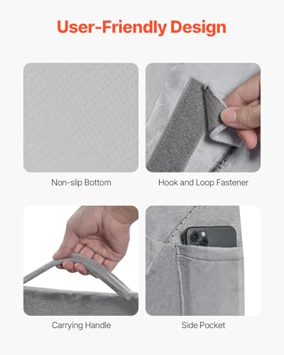 VEVOR Wedge Pillow for Sleeping, 4 Pcs Adjustable Orthopedic Bed Wedge Set, Support Arm Leg Neck Shoulder, Post Surgery Pillow for Back Pain, Acid Reflux, Snoring Relief, Sitting up in Bed, Dark Grey