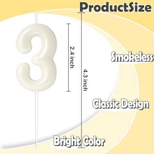 GloryMo Number 21 Birthday Candle - White Cake Topper for 21st Birthday