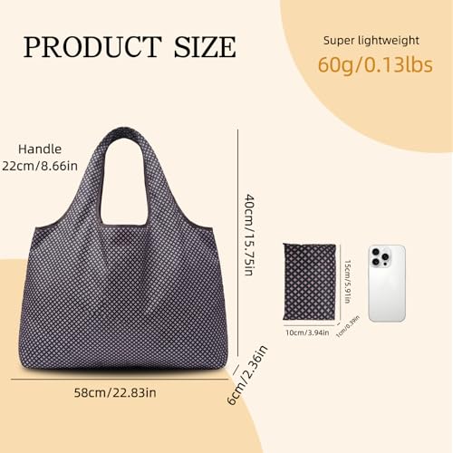 Reusable Grocery Bags - 2 Pack Large Foldable Shopping Totes