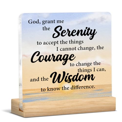 Serenity Prayer Acrylic Sign - Inspirational Office Desk Decor