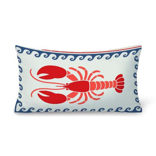 Coastal Lobster 12x20 Pillow Cover - Nautical Beach House Decor