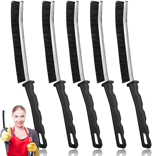 5-Pack Commercial-Grade Crevice Cleaning Brushes Ultra-Stiff Heavy-Duty Gap Scrubbers for Bathroom, Windows, Auto