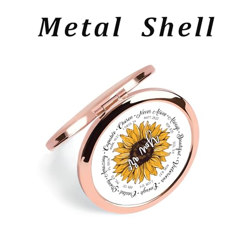 Inspirational Religious Compact Mirror Christian Gift for Women and Girls