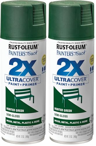 Rust-Oleum Painter's Touch 2X Ultra Cover Spray Paint, Hunter Green, 12 oz (2-Pack)