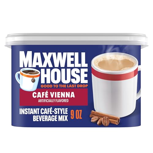 Maxwell House Cafe Vienna Instant Coffee Mix 9 oz - Easy Preparation, Rich Flavor