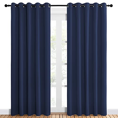 NICETOWN Blackout Curtain Panels - Energy Saving Insulated Drapes (Navy, 60x84 inch)