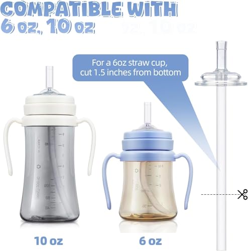 VANEST Replacement Straws for Grosmimi Stage 2 Cups - 4 Pack with Brushes