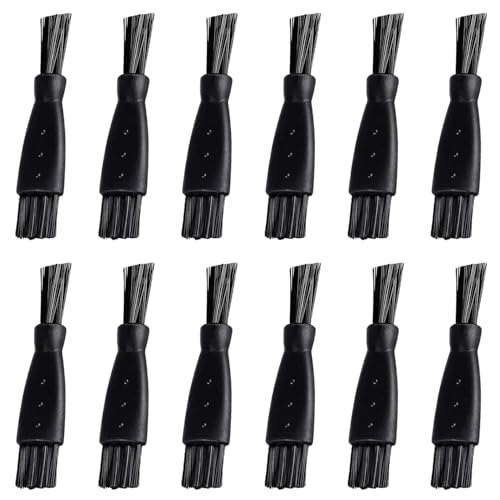 LinMei Electric Shaver Cleaning Brush 12PCS Double-Sided Nylon Black