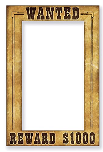 Beistle Western Wanted Photo Booth Frame - 15.5" x 23.5" Cardstock Prop