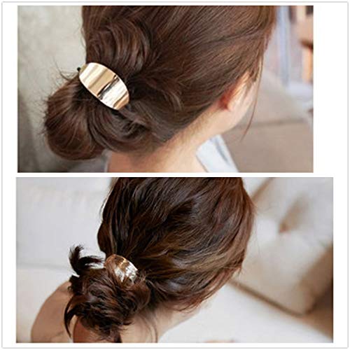 JinYu Metal Leaf Hair Ties 8 Pcs Elastic Ponytail Holder Set
