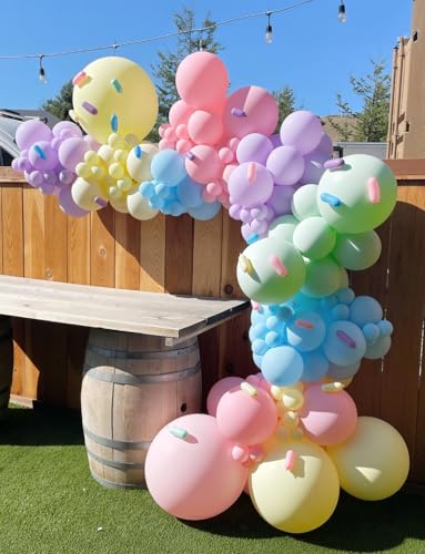 Pastel Ice Cream Balloon Arch Kit - 142Pcs for Parties
