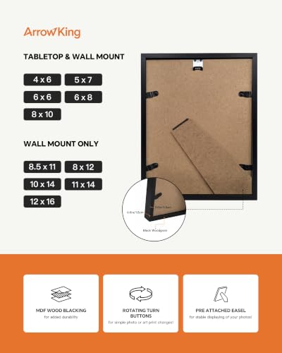 8x10 Black Picture Frame with Acrylic Front - Tabletop & Wall Display