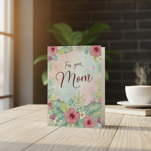 Premium A5 Mom Birthday Card with Floral Watercolour Design