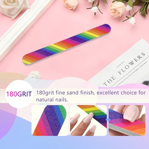 Professional Double-Sided 100/180 Grit Nail Files 24-Pack