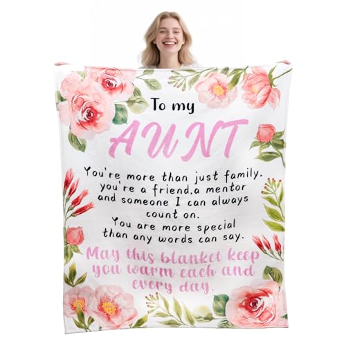 Aunt Gift Blanket - Soft Warm Throw for Aunts, 50 x 60 Inch