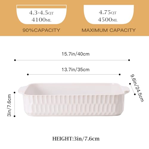 Large Ceramic Casserole Dish Set of 6 with Ramekins for Oven Cooking