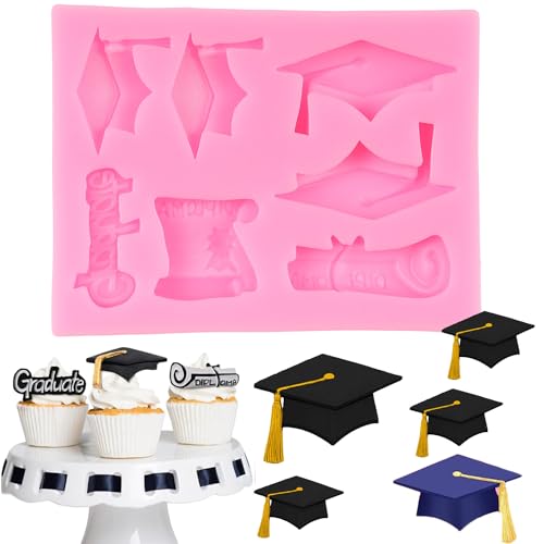 Graduation Silicone Fondant Molds - Cap & Diploma Set