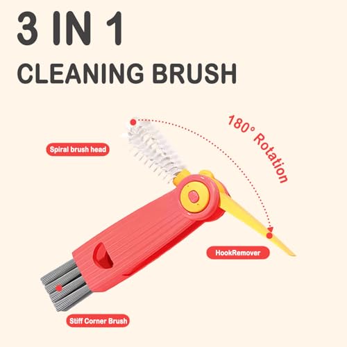 3-in-1 Cup Lid Cleaning Brush Set - Multifunctional Bottle Cleaner